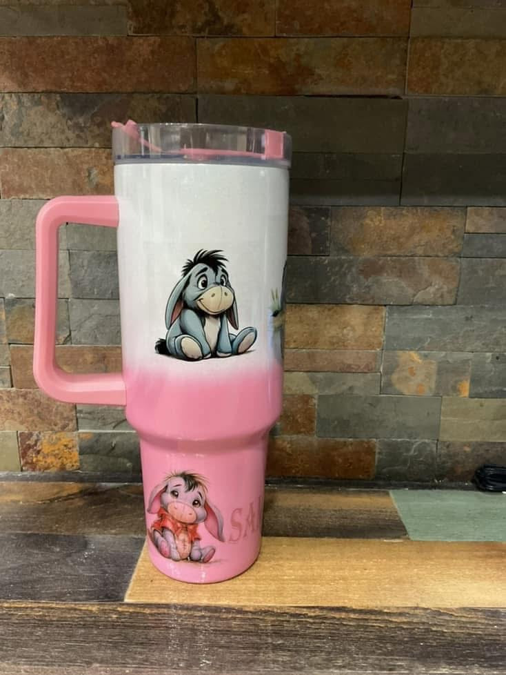 Custom 30 oz pink ombré tumbler